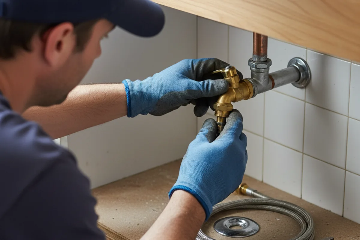Shutoff valve and fitting work during Burst Pipe Repair in O Fallon